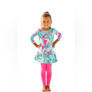 💝 Lilly Pulitzer | Girls Kim Dress | Tropical Pin Pink Sands | Girls XL 💝